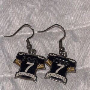 Pittsburgh Ben Roethlisberger 7 Football Jersey Earrings